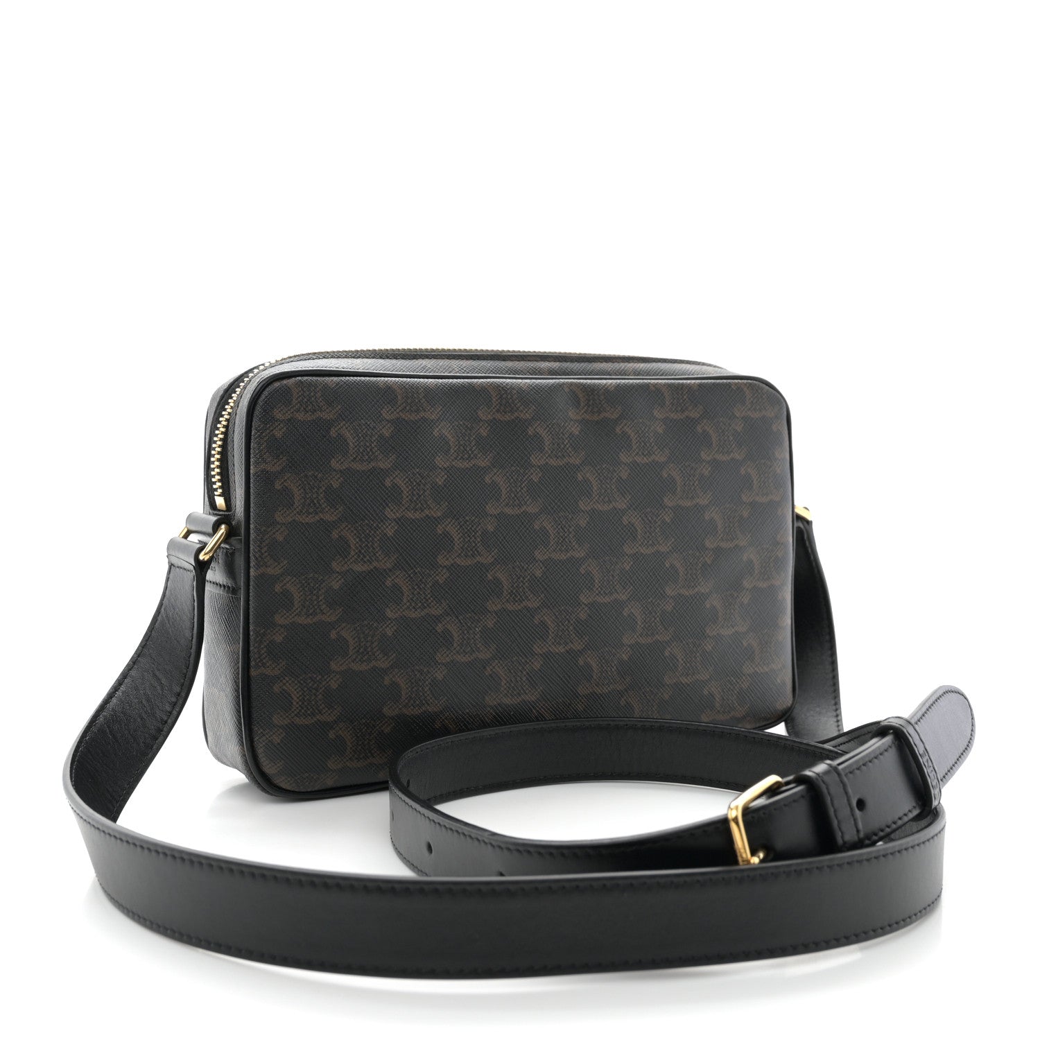 Celine Triomphe Canvas Medium Messenger Bag Black 3 of 11