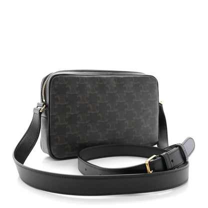 Celine Triomphe Canvas Medium Messenger Bag Black 3 of 11