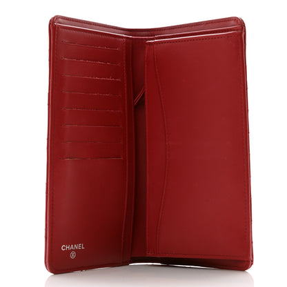 Chanel Patent Calfskin Quilted Yen Wallet Red 5 of 9