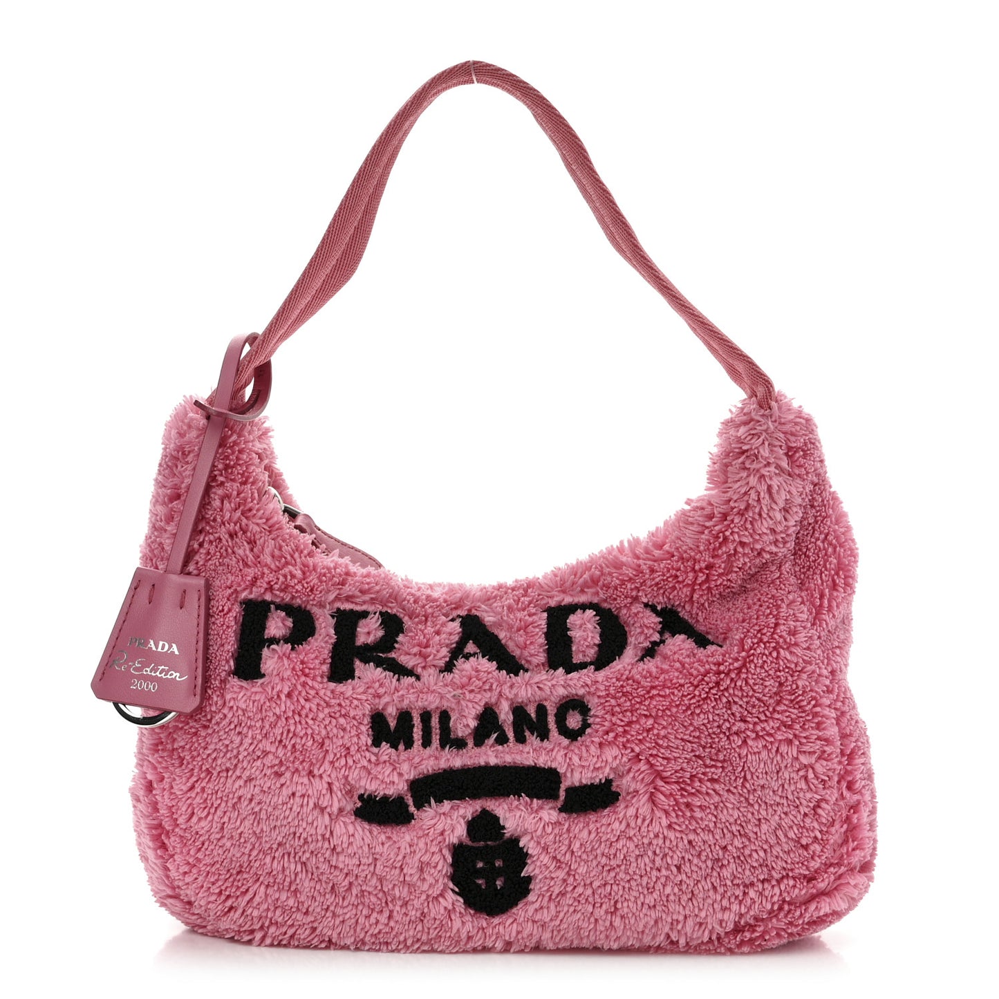 Terry Cloth Mini Re-Edition 2000 Bag Petalo Black