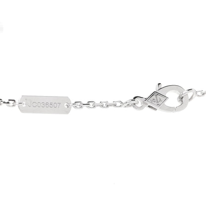 Van Cleef & Arpels 18K White Gold Diamond Guilloche Vintage Alhambra Pendant Necklace 4 of 6