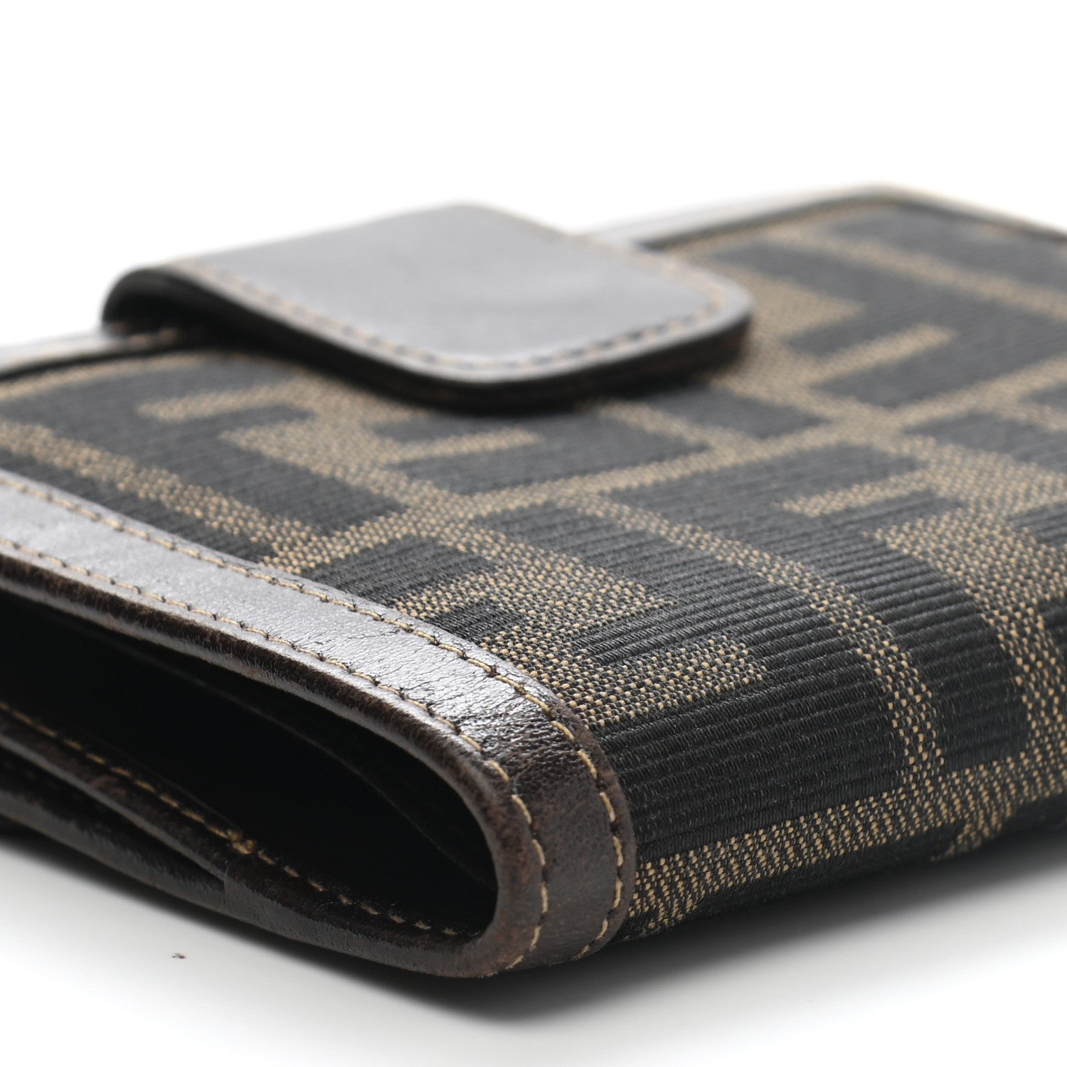 Fendi Zucca Calfskin Compact Wallet Tobacco 13 of 14