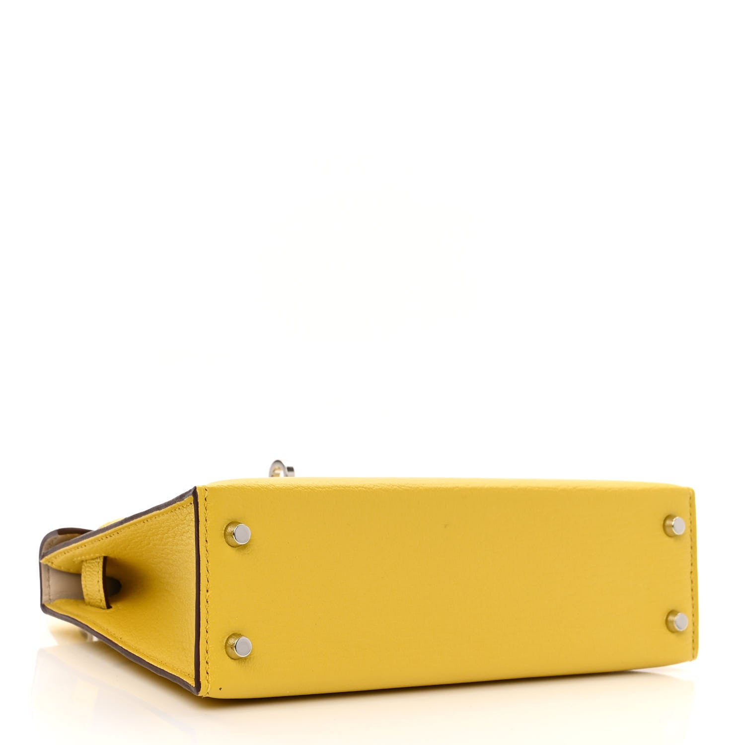 Hermes Chevre Mysore Verso Mini Kelly Sellier 20 Jaune De Naples Nata 4 of 11