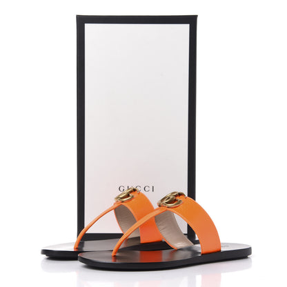 Gucci Calfskin GG Marmont Thong Sandals 35 Deep Orange 11 of 11