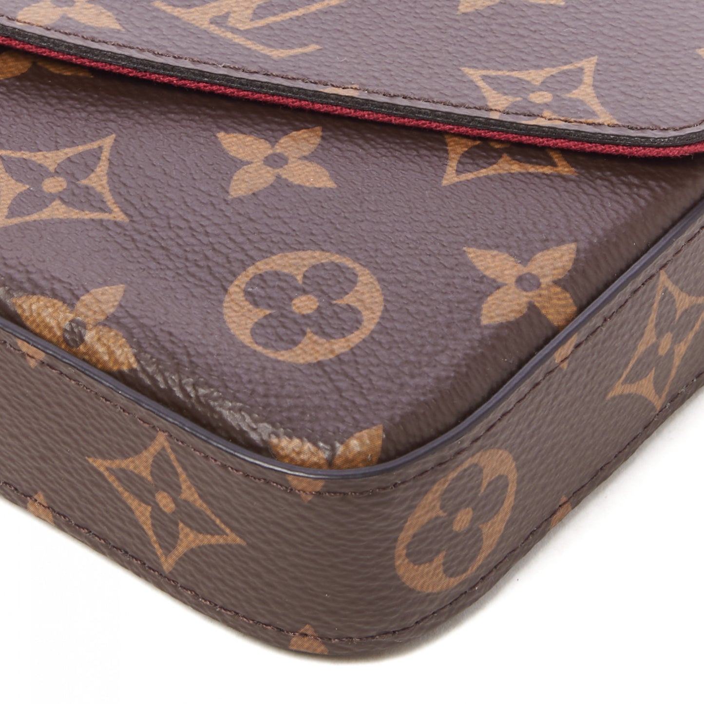Monogram Pochette Felicie Chain Wallet Fuchsia