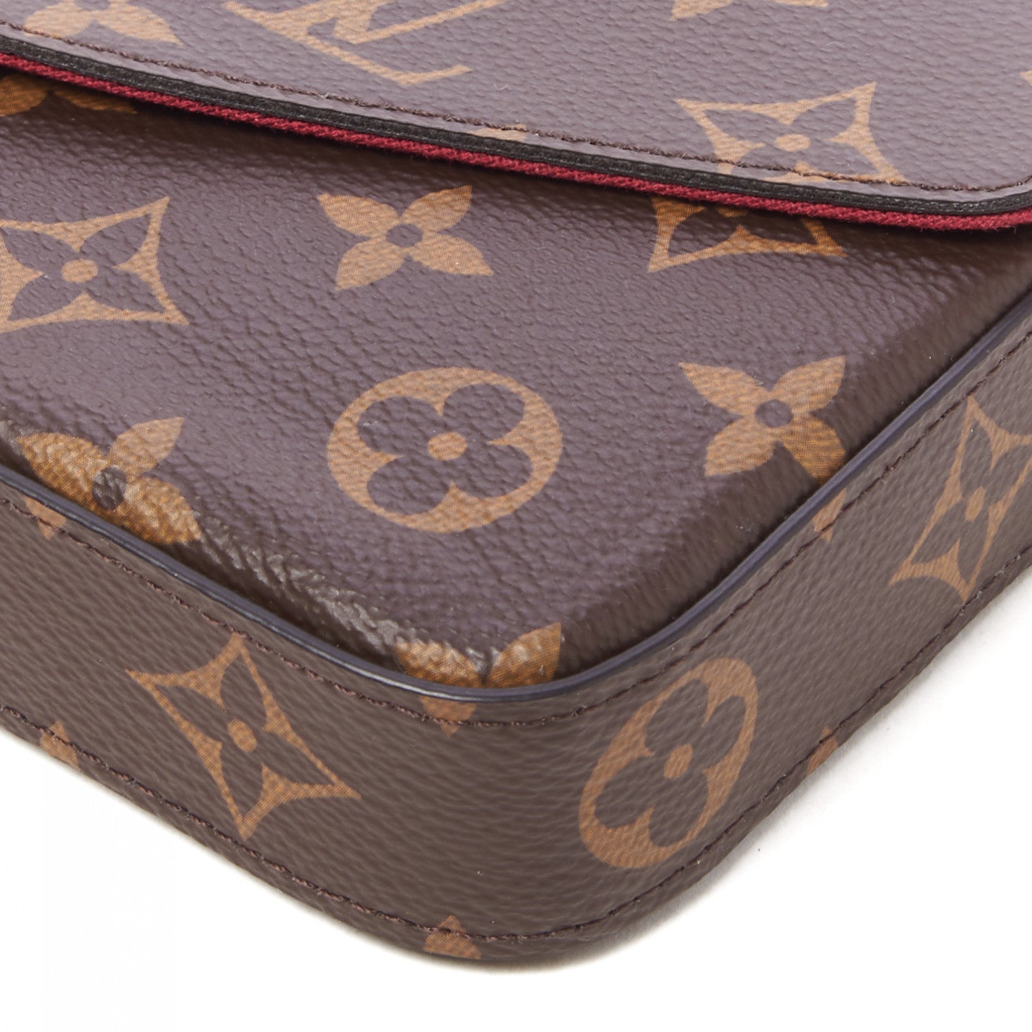 Louis Vuitton Monogram Pochette Felicie Chain Wallet Fuchsia 6 of 9