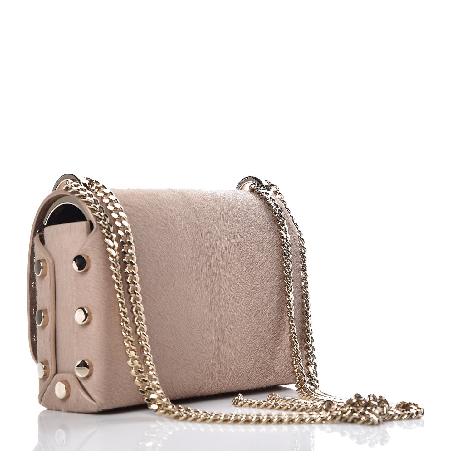 Calf Hair Lockett Petite Shoulder Bag Beige