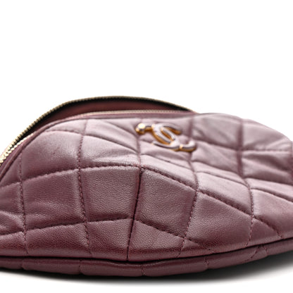 Chanel Shiny Lambskin Enamel Quilted CC Slide Waist Bag Fanny Pack  Burgundy 9 of 11
