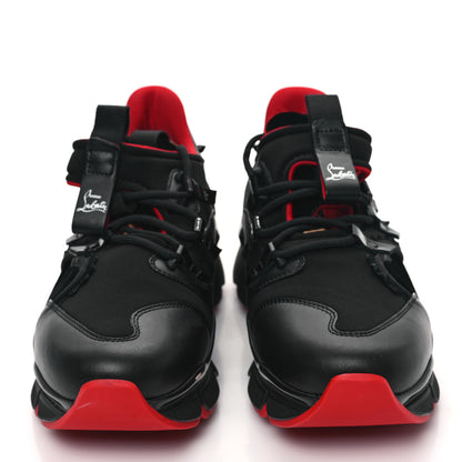 Christian Louboutin Neoprene Calfskin Mens Red Runner Flat Sneakers 42 Black 2 of 8