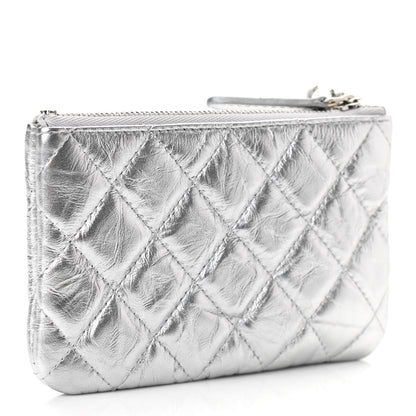 Chanel Metallic Calfskin Quilted Small Cosmo Cosmetic Case Silver 3 of 8