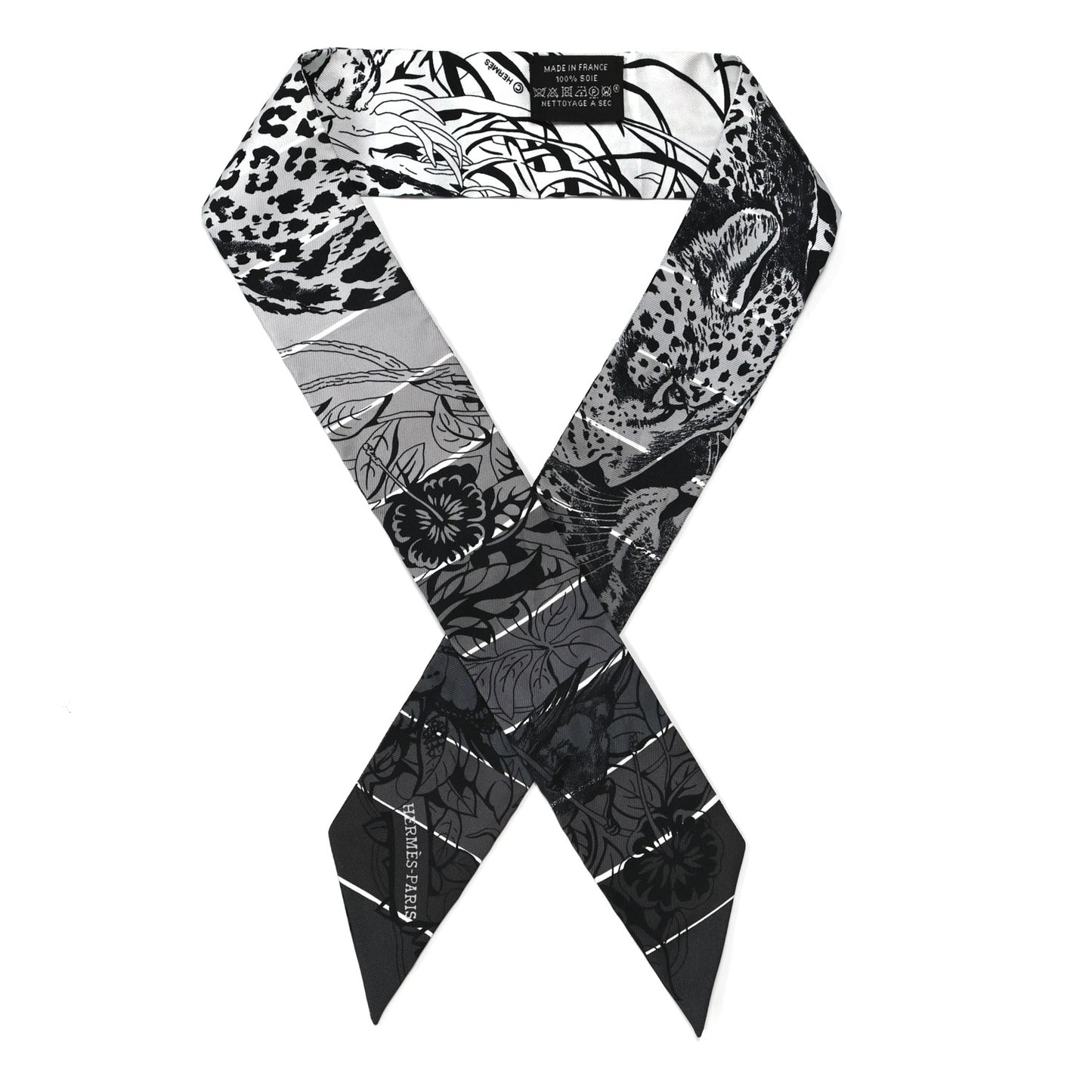 Silk Jungle Love Rainbow Twilly Gris Black White