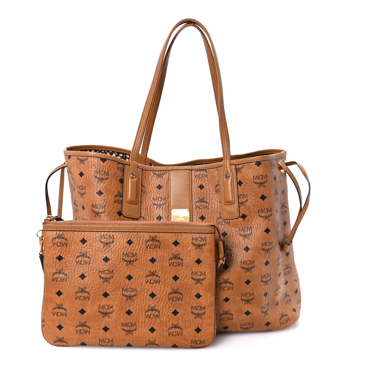 Visetos Large Liz Reversible Shopper Tote Cognac