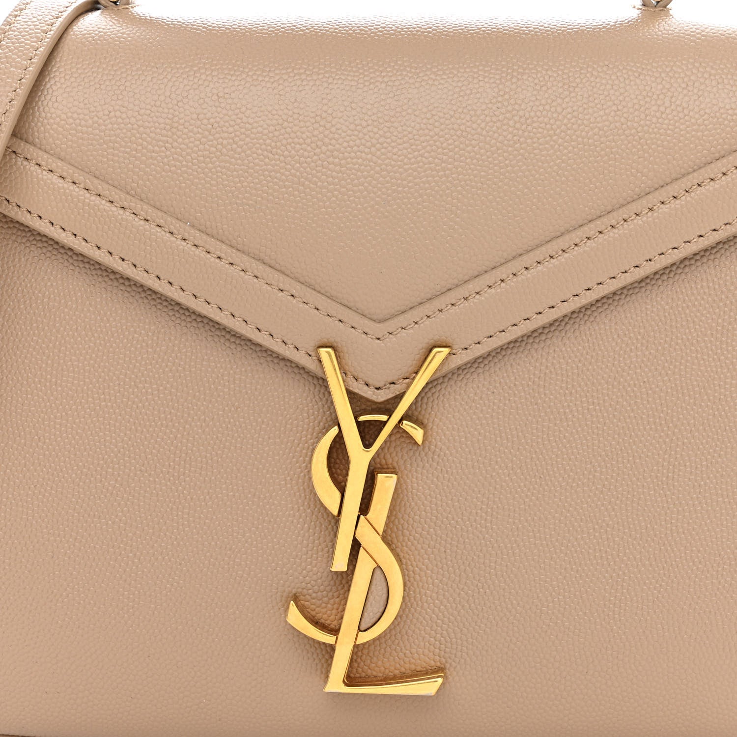 Saint Laurent Grain de Poudre Mini Classic Monogram Cassandra Top Handle Beige 8 of 10