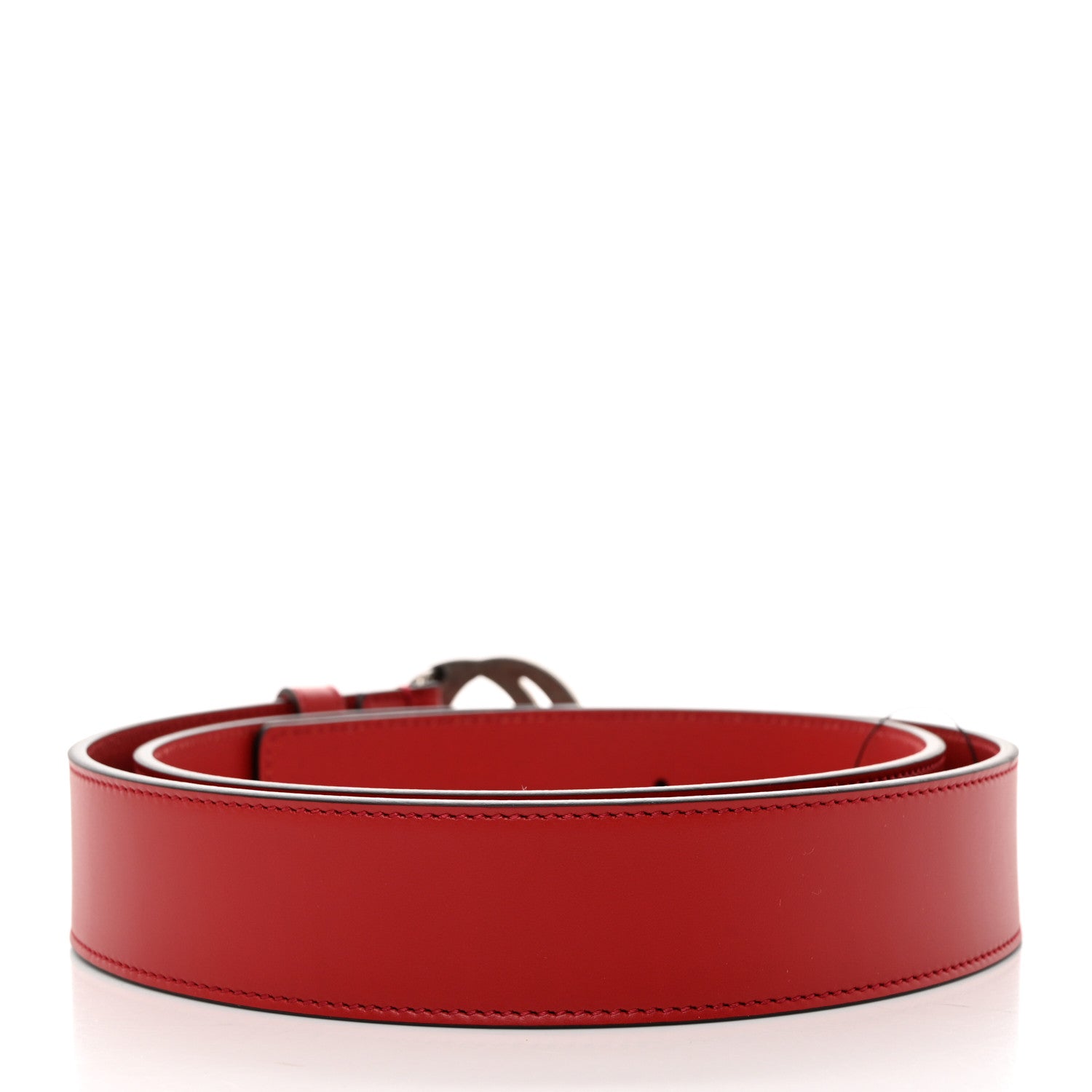 Gucci Selleria Calfskin Mens Interlocking G 37mm Belt 100 40 Rosso 2 of 6
