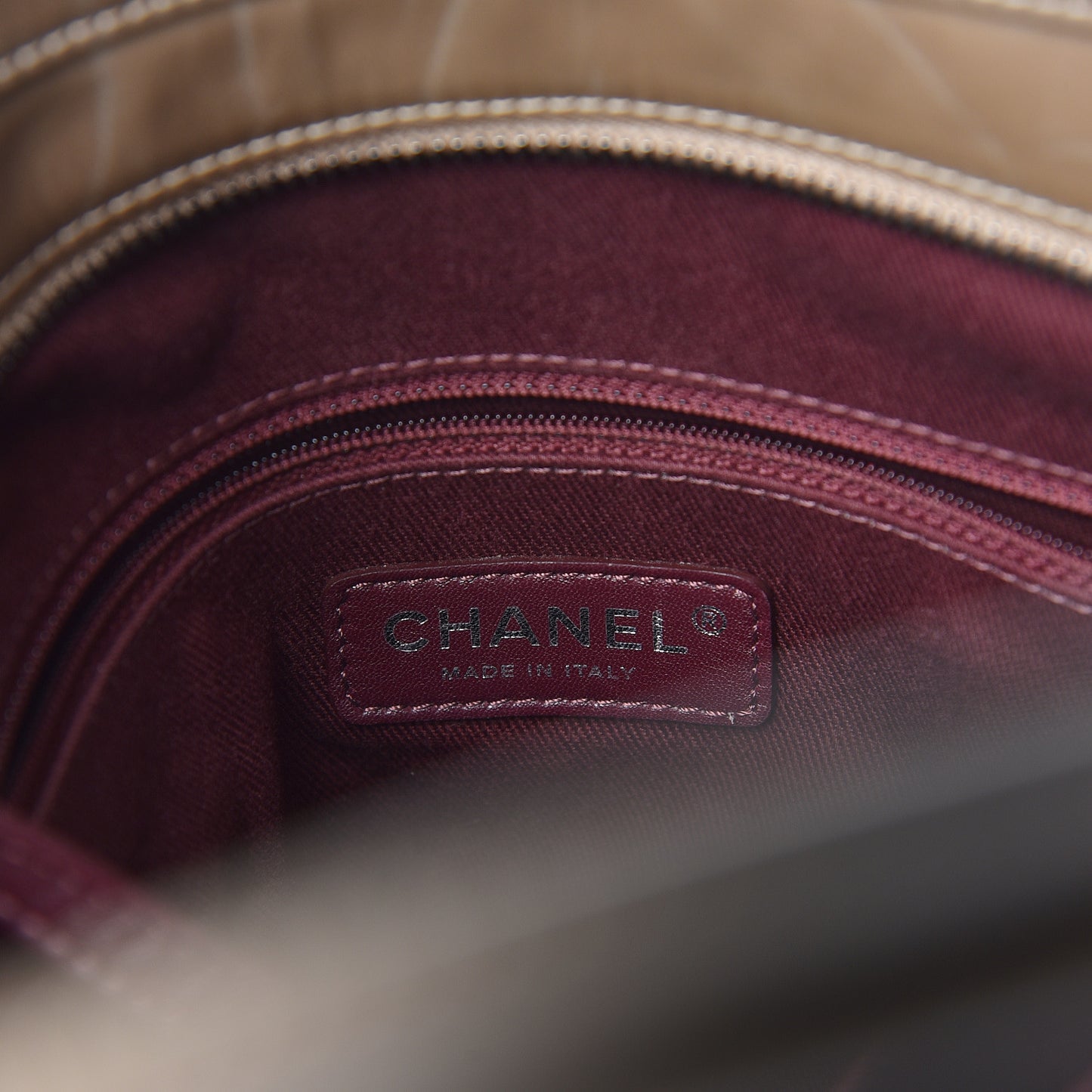 Coated Canvas Quilted Tote Taupe