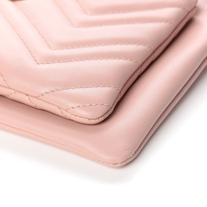 Gucci Calfskin Matelasse Small GG Marmont Double Zip Shoulder Bag Perfect Pink 8 of 9