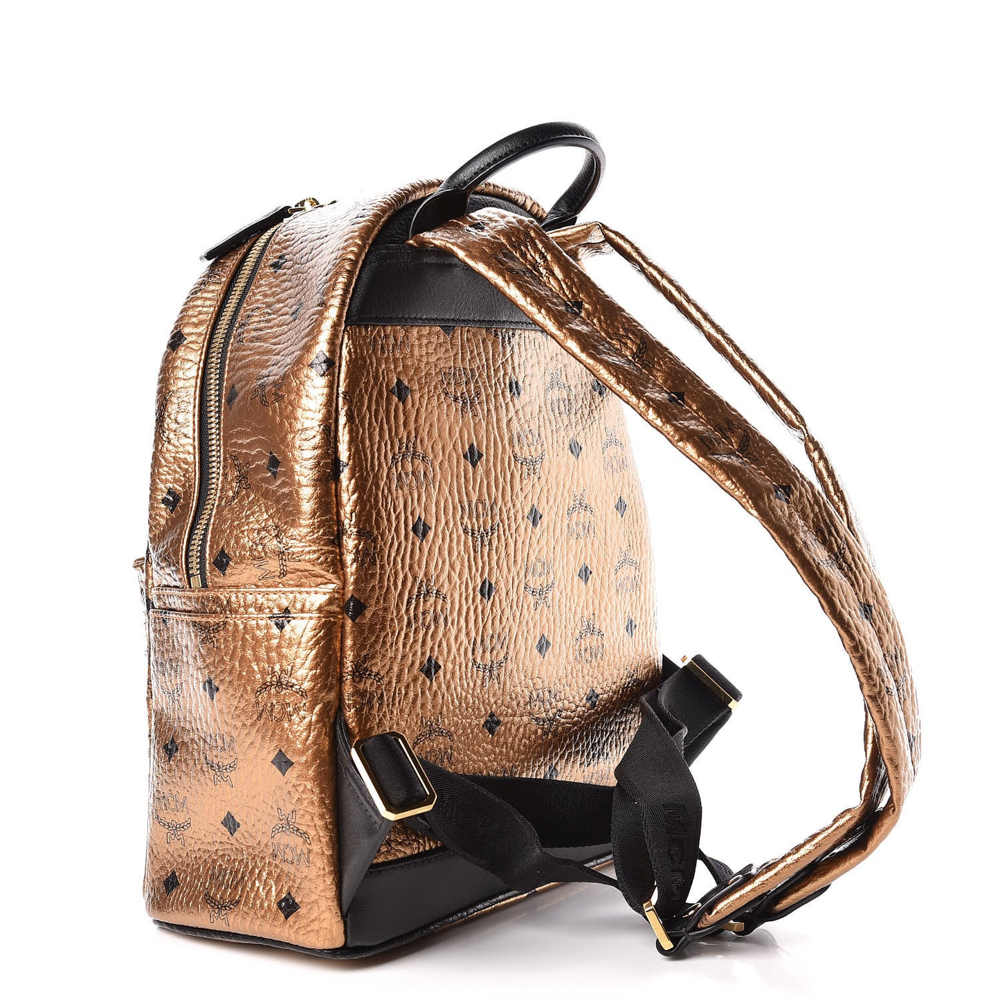 Metallic Visetos Small Stark Backpack Gold