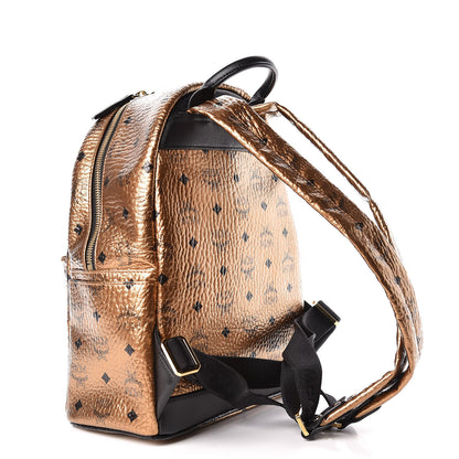 MCM Metallic Visetos Small Stark Backpack Gold 3 of 11