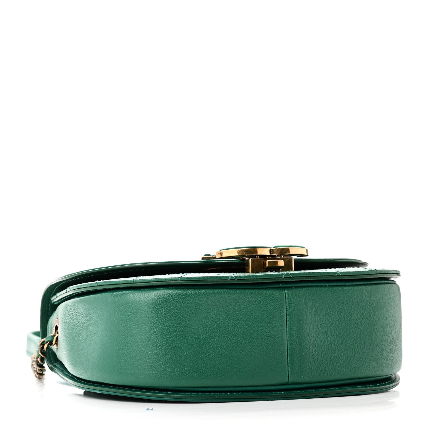 Chanel Shiny Calfskin Goatskin Quilted Small Coco Curve Messenger Flap Green 4 of 10
