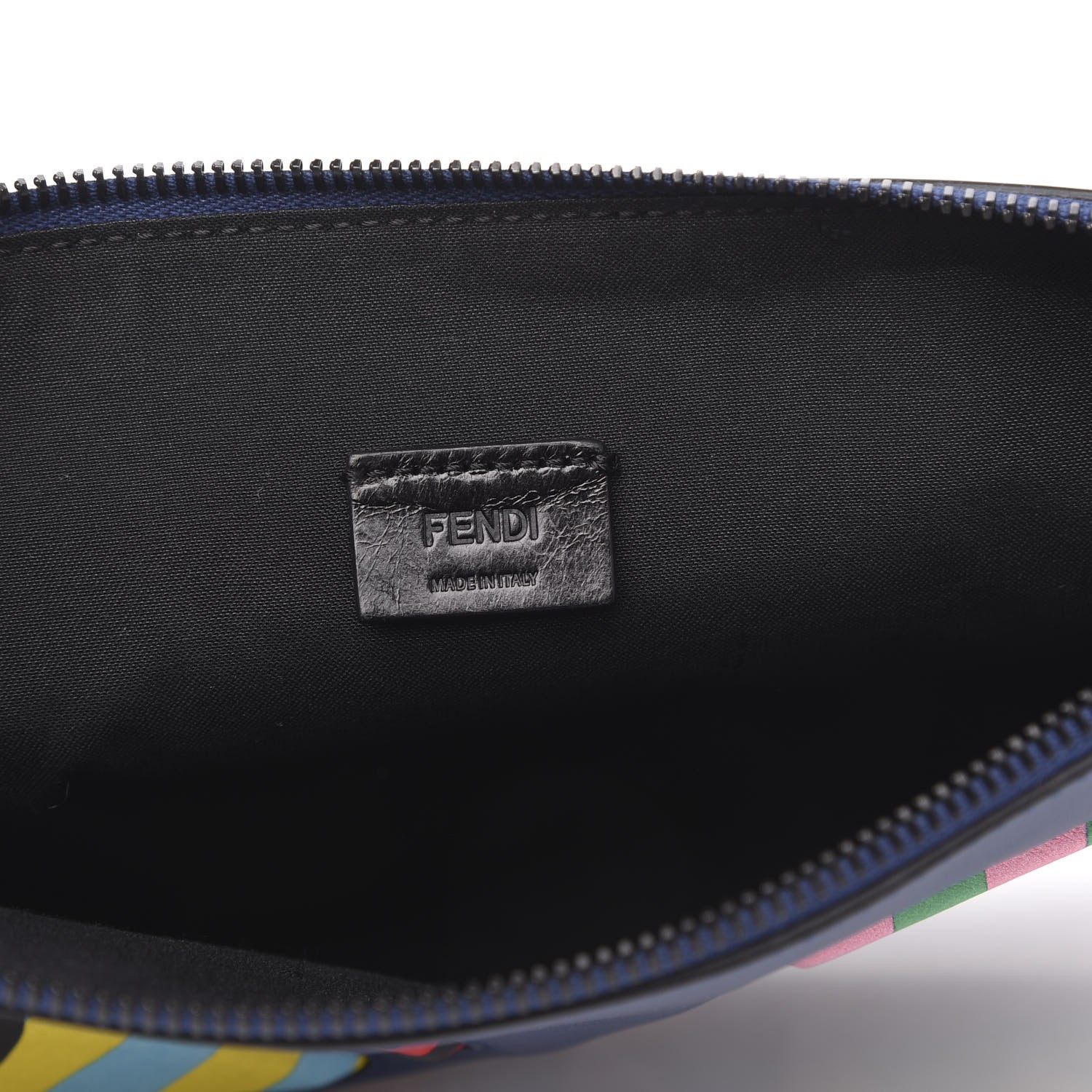 Fendi Vitello Century Lined Monster Eyes Pouch True Blue Celeste Multicolor 6 of 10