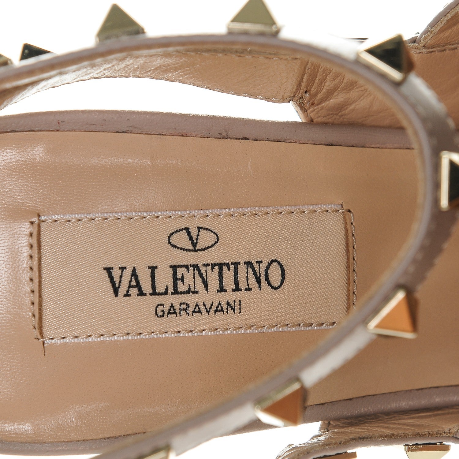 Valentino Garavani Metallic Pebbled Calfskin Rockstud Ankle Strap 100mm Pumps 39.5 Sasso Poudre 7 of 8
