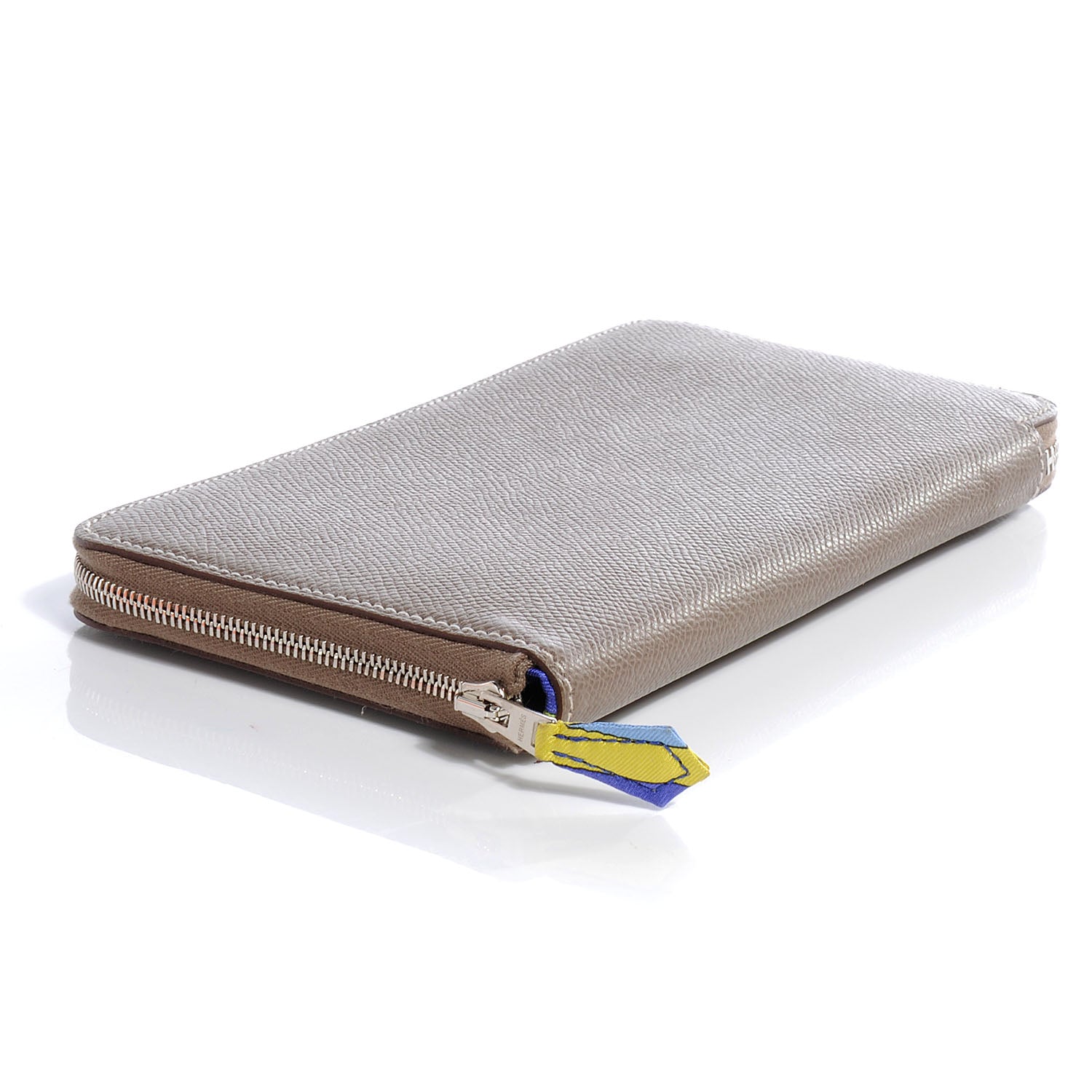 Hermes Epsom Silk In Wallet Etoupe Bleu Electrique 4 of 8