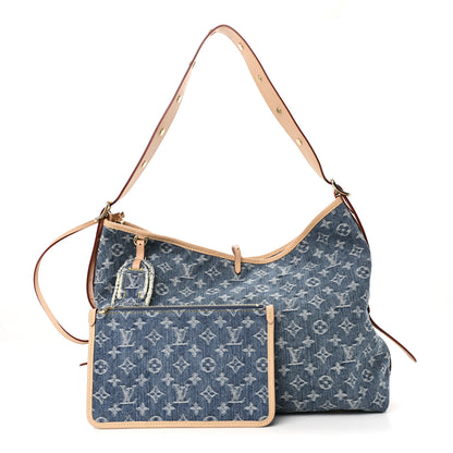 Louis Vuitton Monogram Denim CarryAll MM Blue 3 of 10