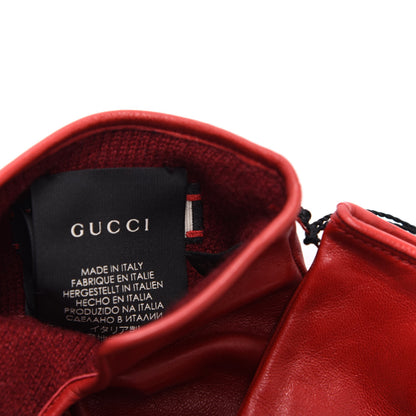 Gucci Nappa Diamante Vintage Gloves 9.5 Midnight Blue Red 6 of 6