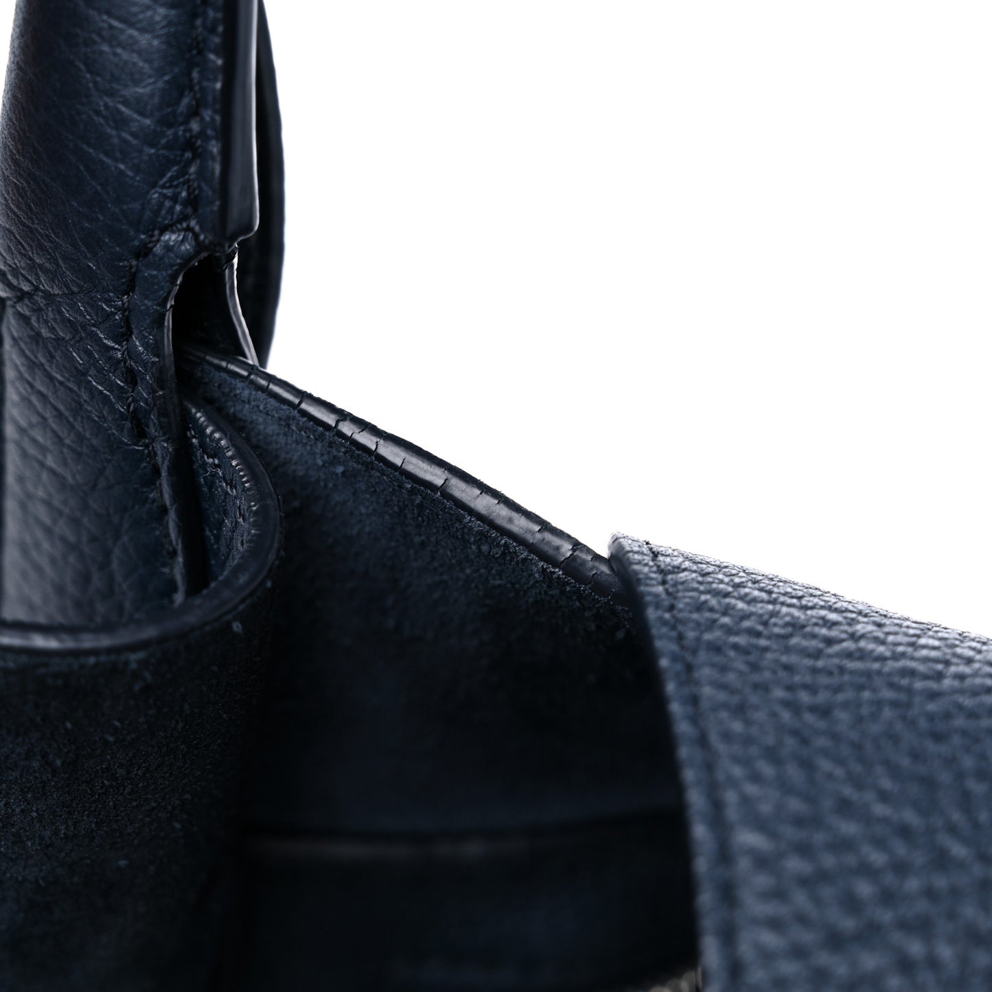Supple Grained Calfskin Small Big Bag Dark Blue