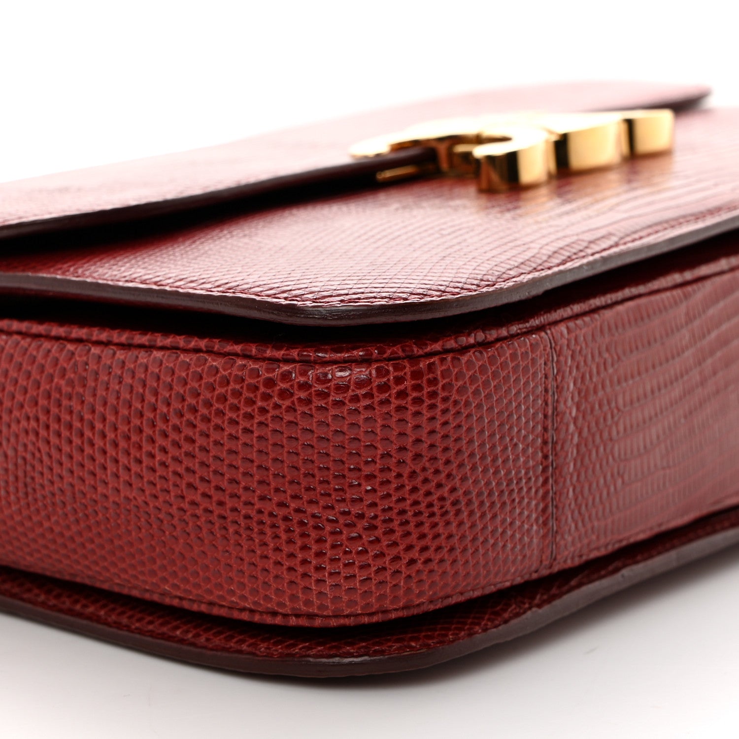 Celine Lizard Medium Triomphe Light Burgundy 10 of 12