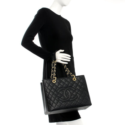Chanel Caviar Quilted Grand Shopping Tote GST Black 2 of 7