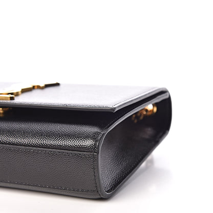 Saint Laurent Grain De Poudre Small Monogram Kate Satchel Black 6 of 10