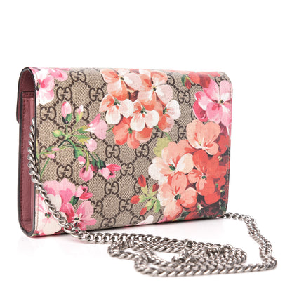 Gucci GG Supreme Monogram Blooms Mini Dionysus Chain Wallet Beige Multicolor Dry Rose 3 of 10