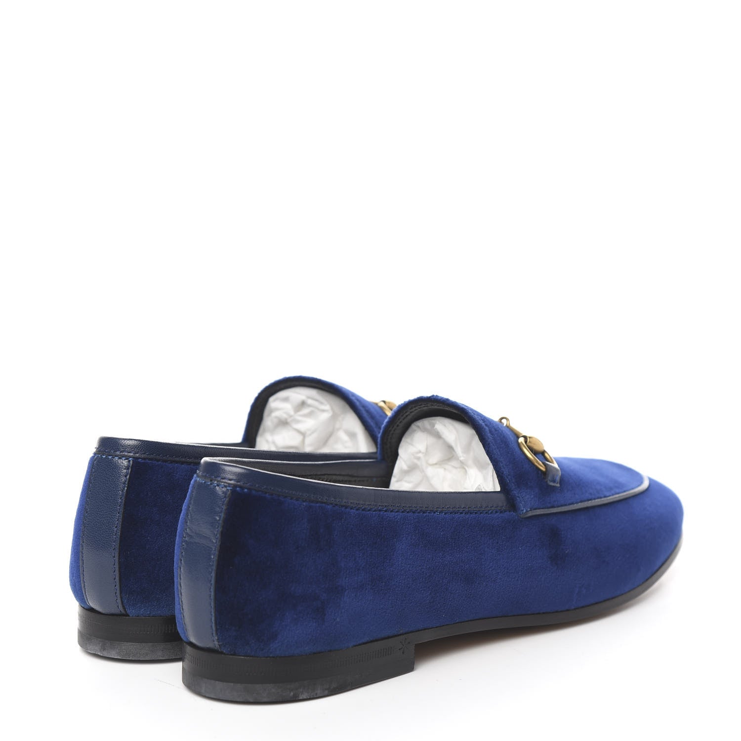 Gucci Velvet Horsebit Womens Jordaan Loafers 37 Blue Cobalt 4 of 9
