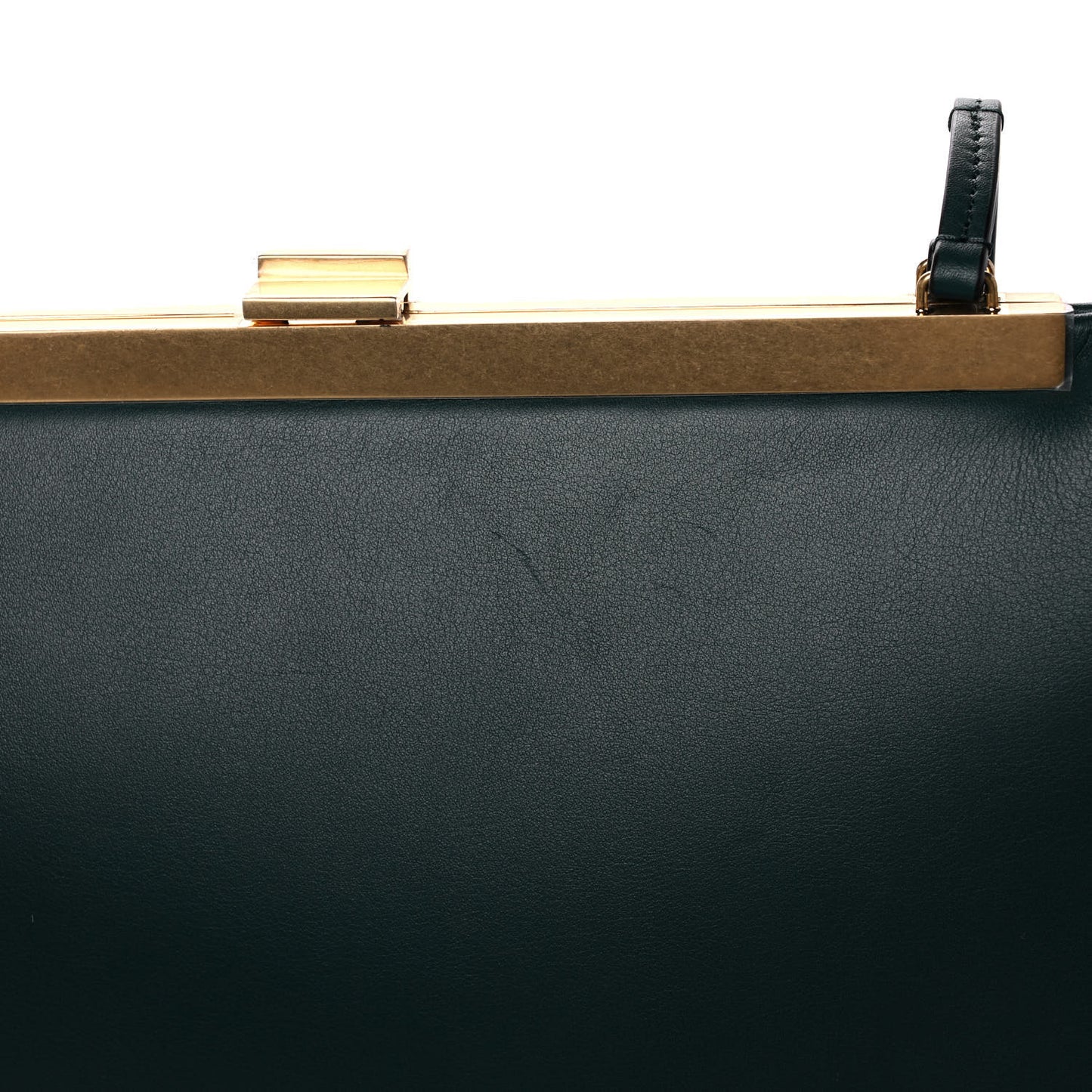 Smooth Calfskin Medium Clasp Shoulder Bag Forest