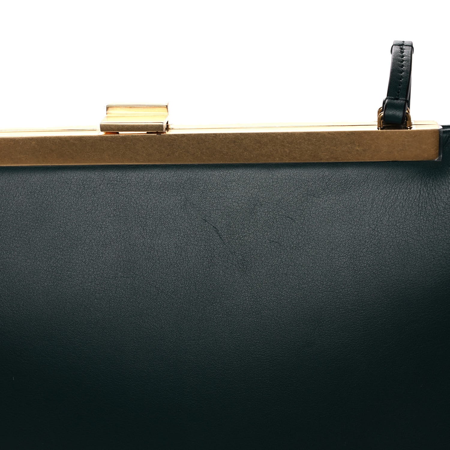Celine Smooth Calfskin Medium Clasp Shoulder Bag Forest 12 of 14