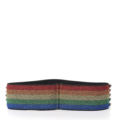 Gucci Metallic Crystal Embellished Webby Headband 57 Rainbow 3 of 8