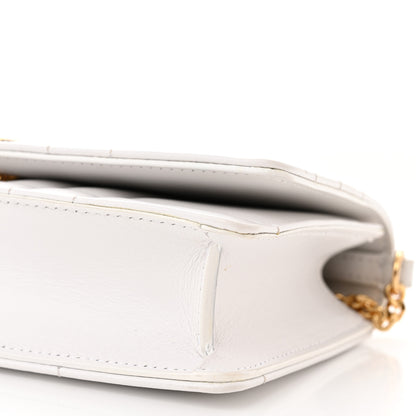 Burberry Lambskin Quilted Lola Clutch On Chain White 10 of 11