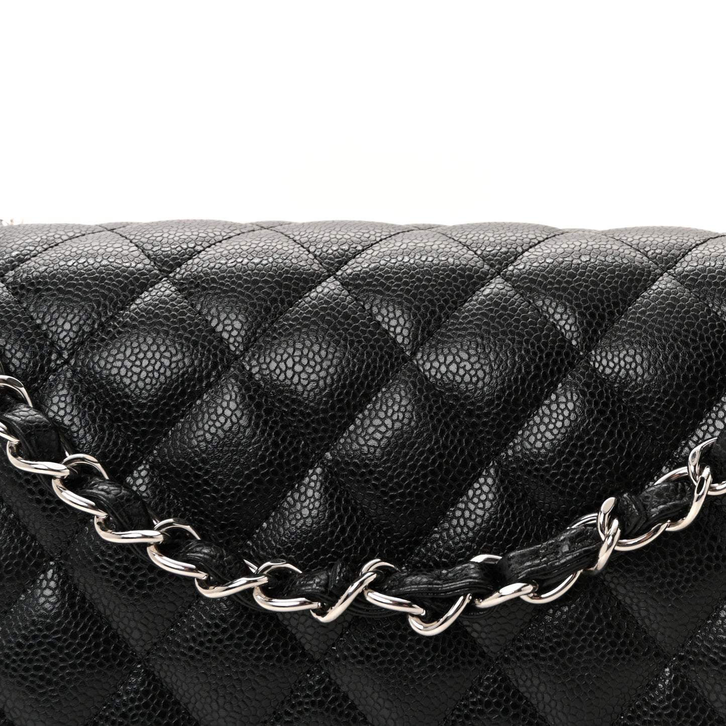 Caviar Quilted Jumbo Double Flap Black