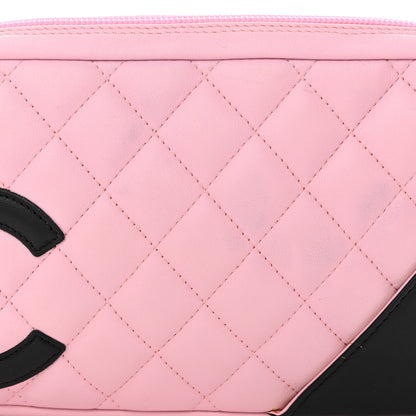 Chanel Calfskin Quilted Cambon Pochette Pink Black 8 of 12