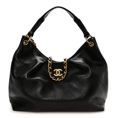 Chanel Calfskin Quilted Maxi Hobo Black 1 of 10