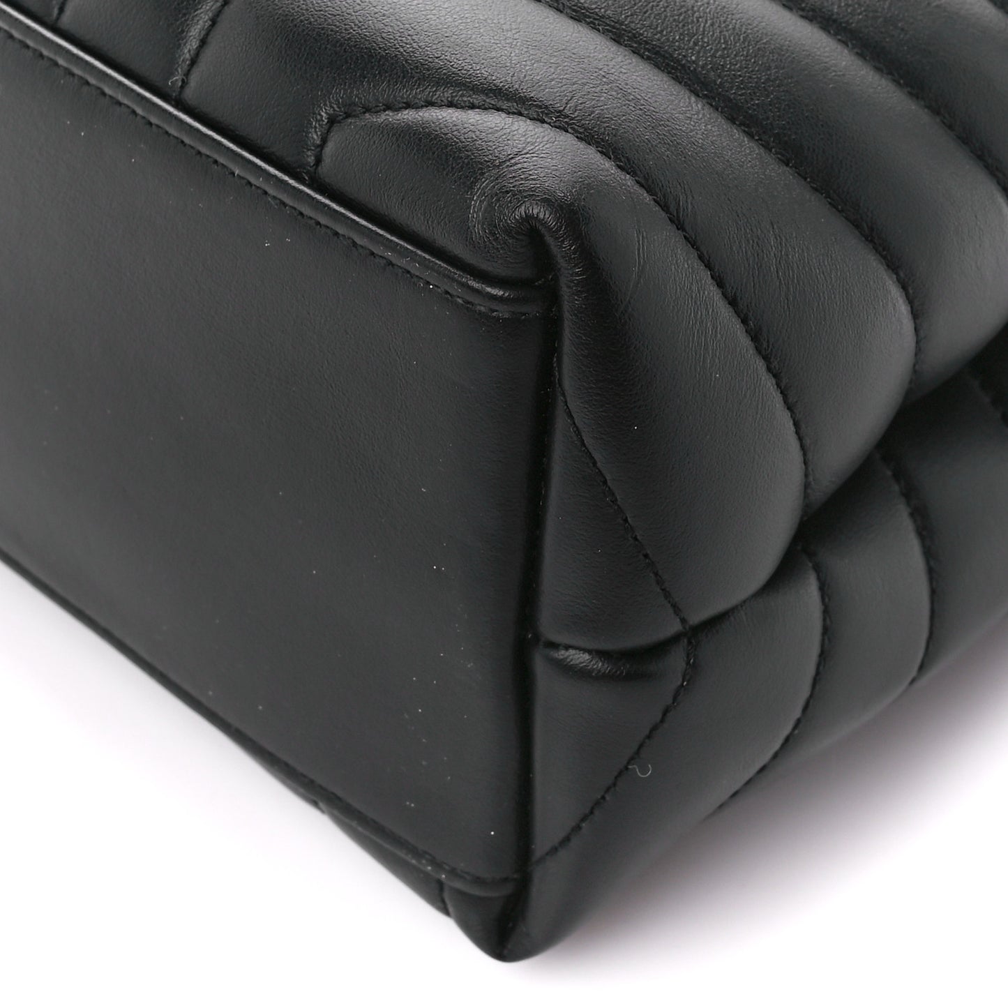 Calfskin Y Quilted Monogram Monochrome Medium Loulou Chain Satchel Black