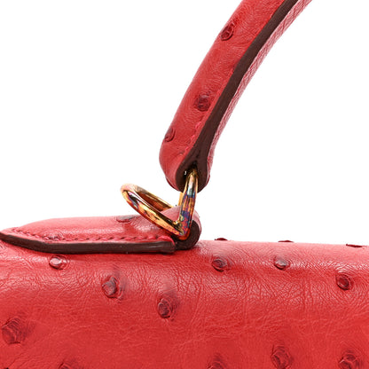 Hermes Ostrich Kelly Sellier 32 Rouge Vif 11 of 16