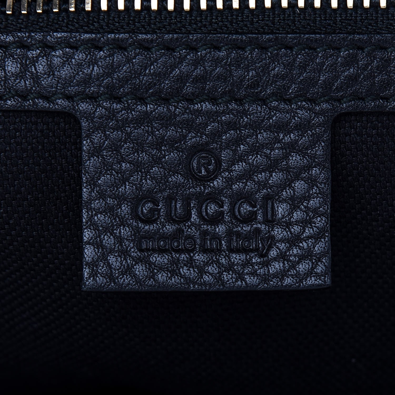 Gucci Pebbled Calfskin Medium Bamboo Shopper Tote Black 6 of 10