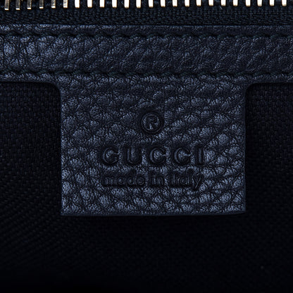 Gucci Pebbled Calfskin Medium Bamboo Shopper Tote Black 6 of 10