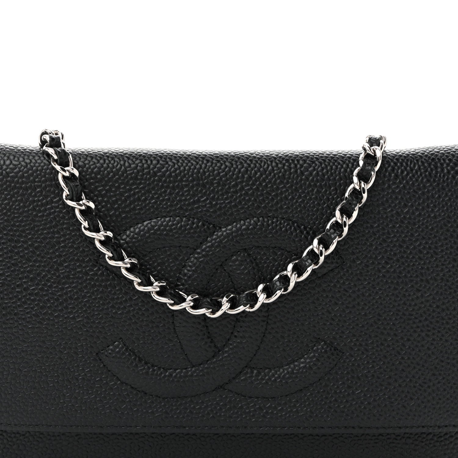 Chanel Caviar Timeless CC Wallet On Chain WOC Black 9 of 11