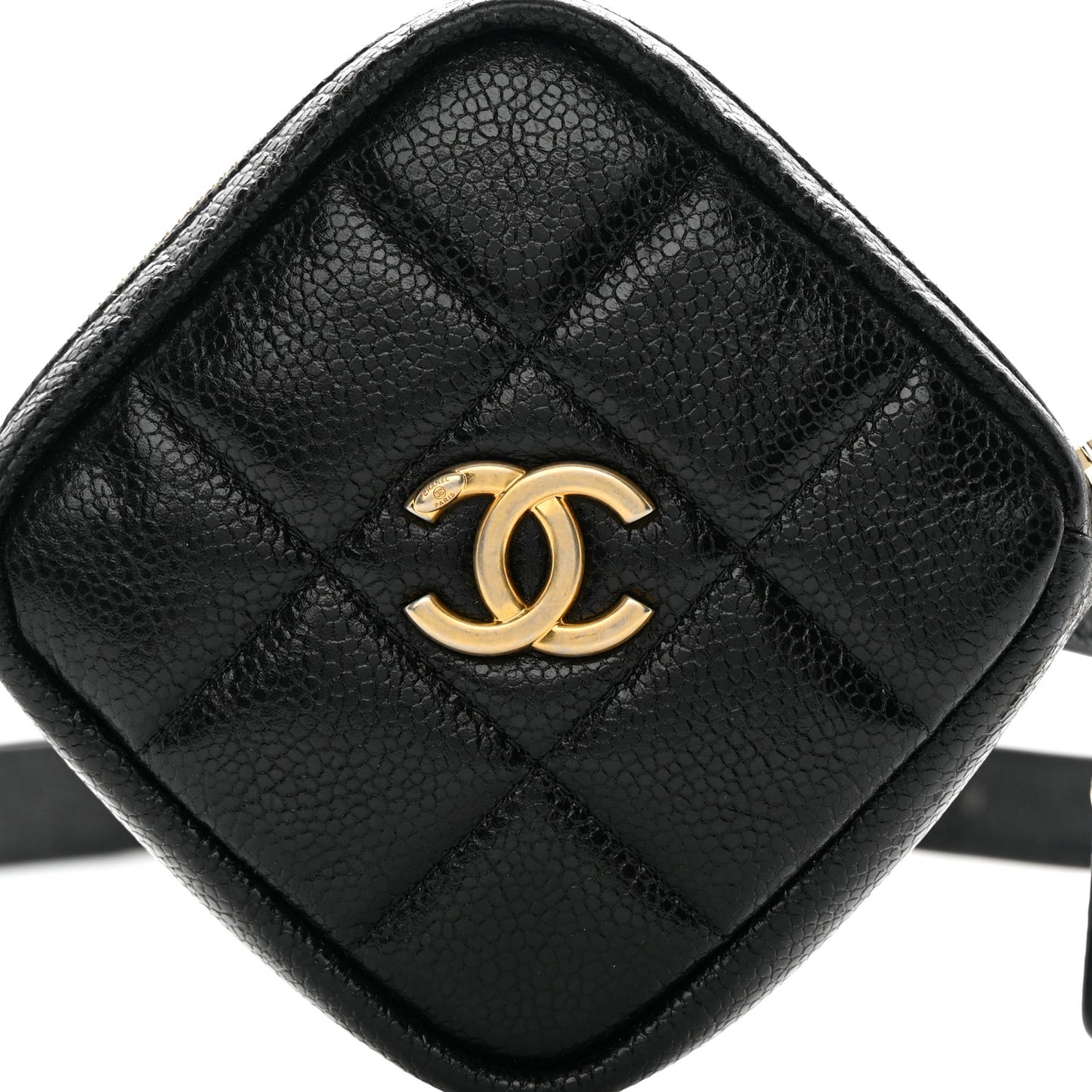 Caviar Quilted Coin Purse Belt Bag Black