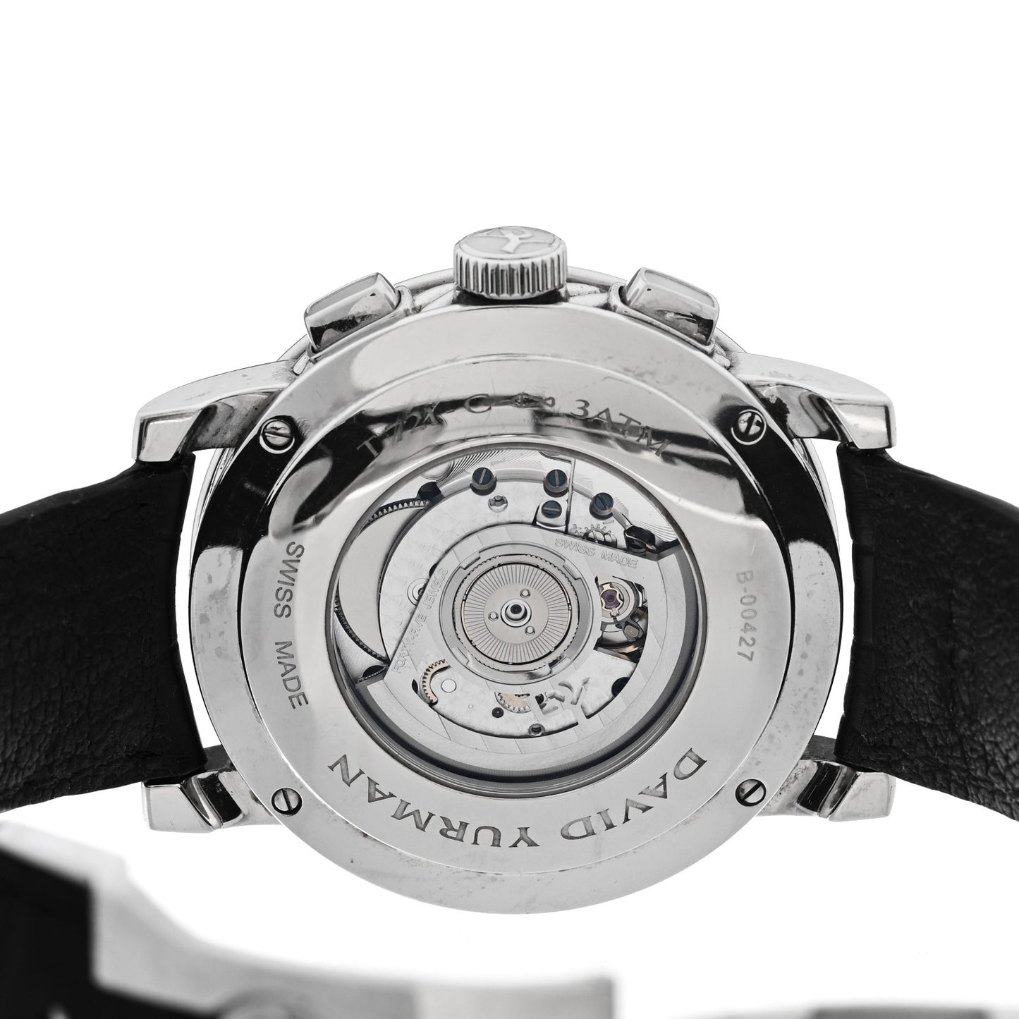 Stainless Steel Alligator 46mm Classic Chronograph Automatic Watch Black