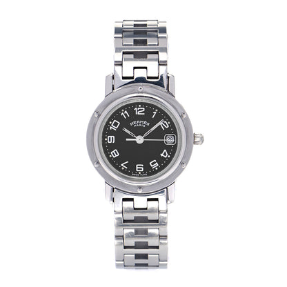 Hermes Stainless Steel 24mm Clipper Quartz Watch Black 1 of 5