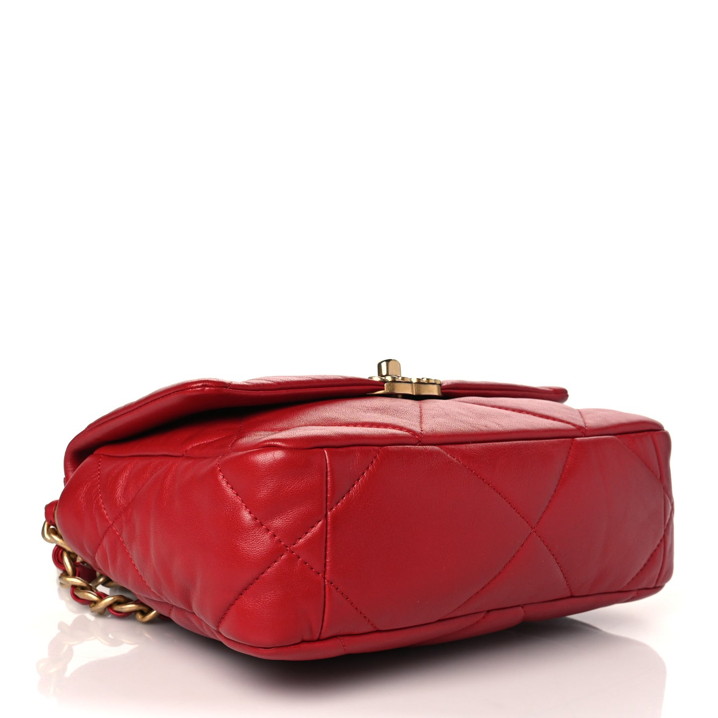 Goatskin Quilted Medium Chanel 19 Flap Red